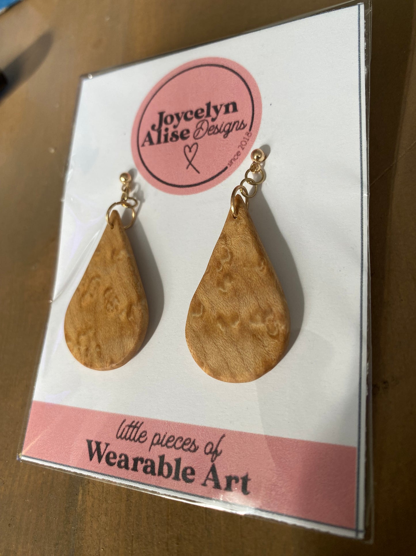 Birds Eye Maple teardrop earrings