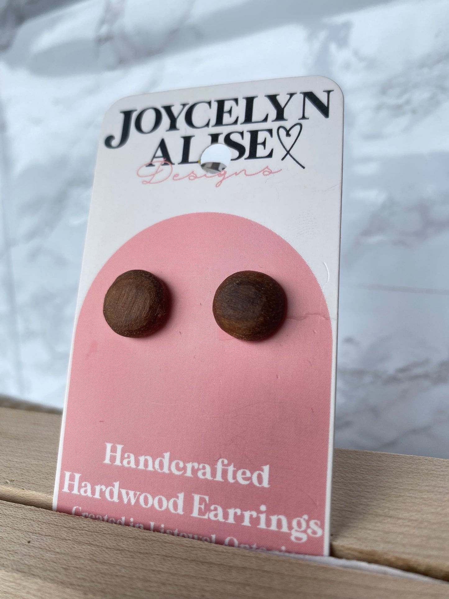 Walnut button style studs