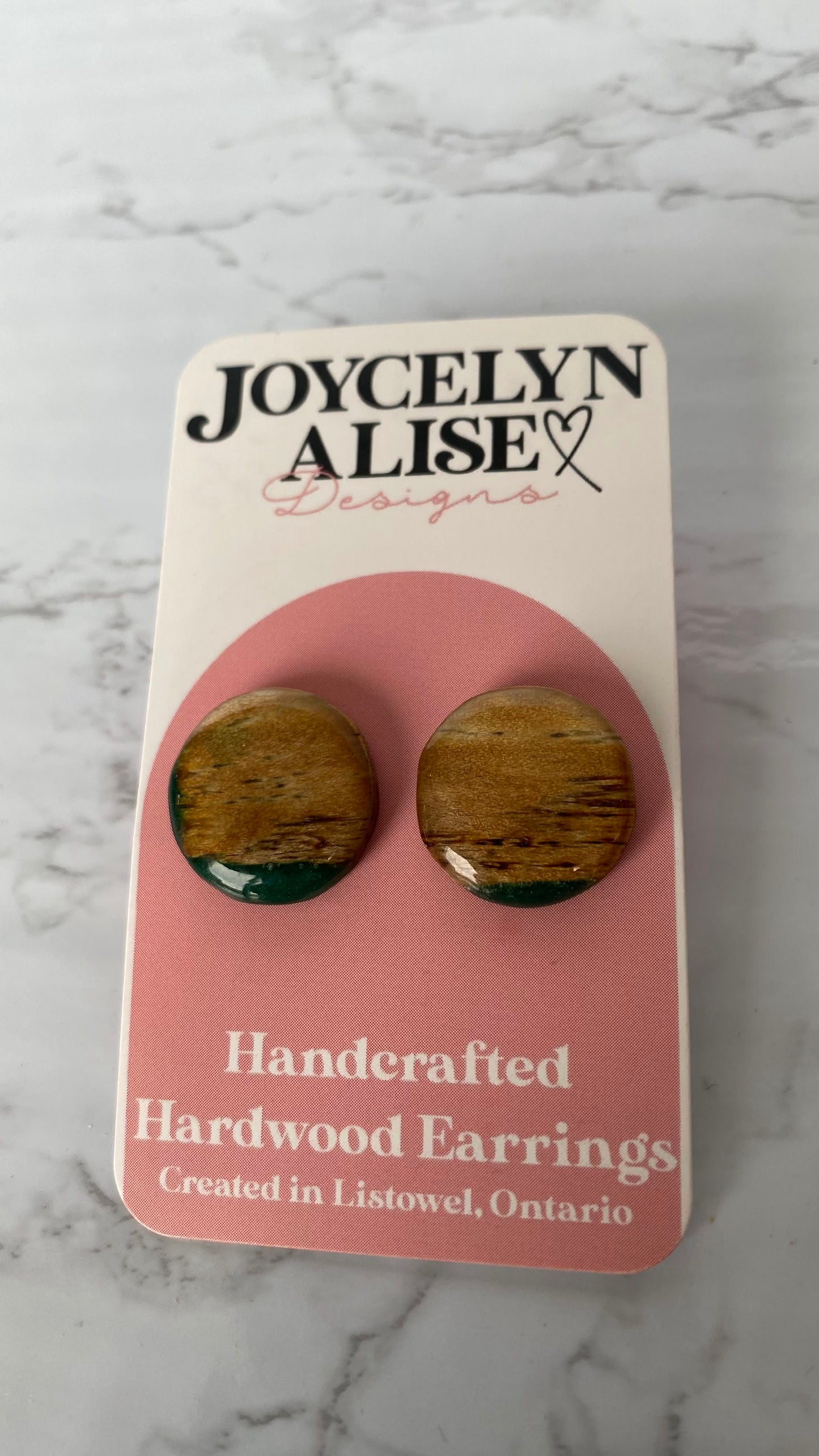 Maple & Teal Live Edge Statement Studs