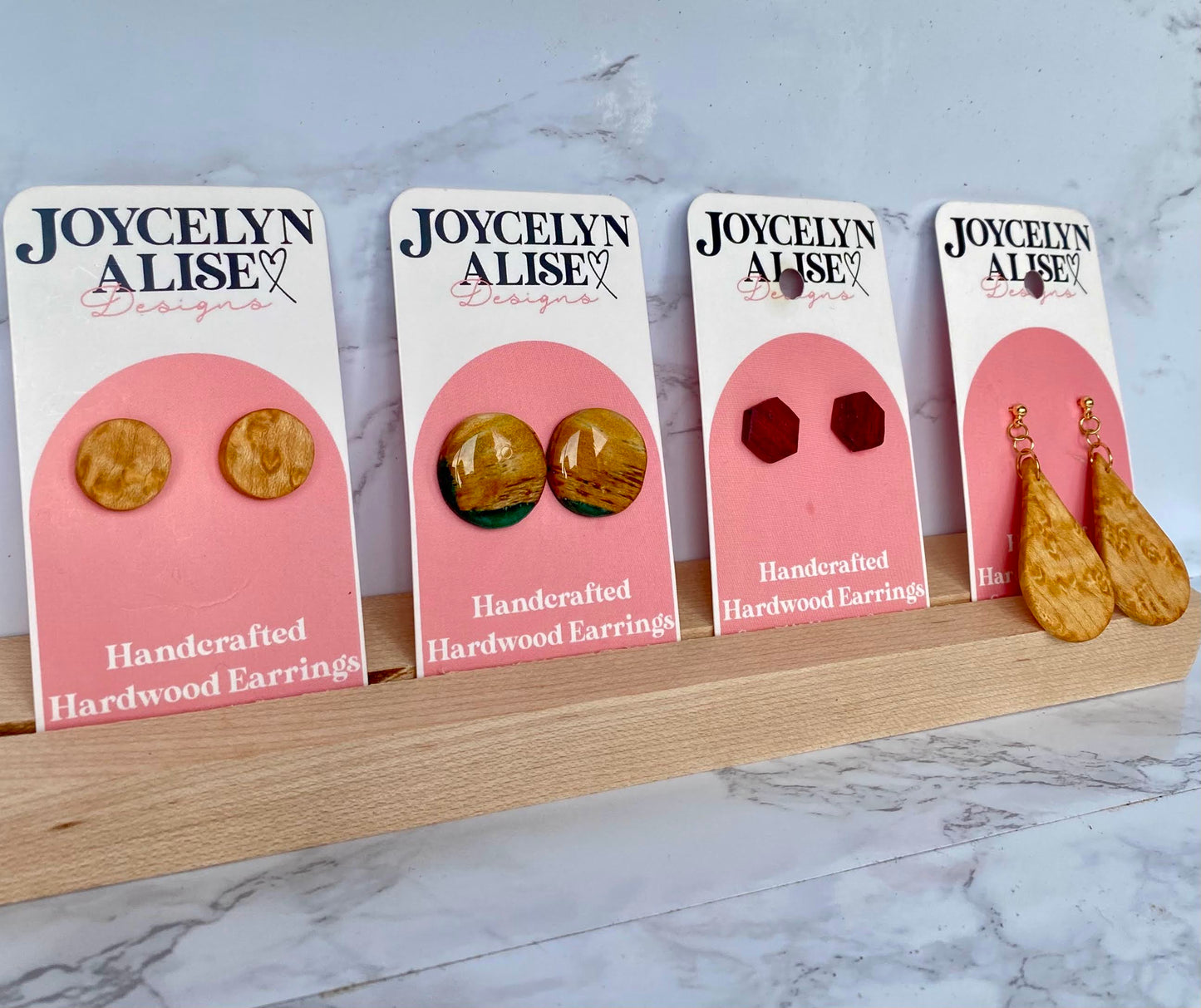 Maple & Teal Live Edge Statement Studs