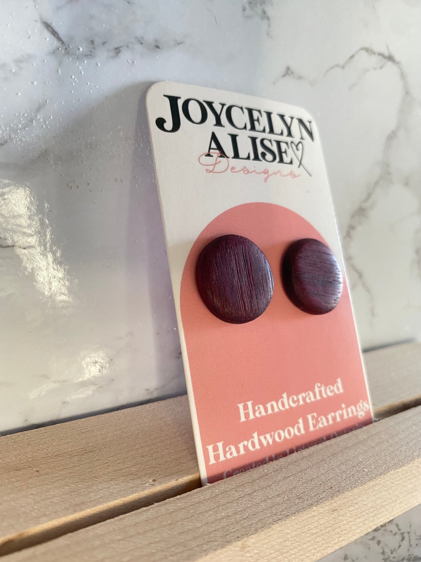 Purple Heart Wood Statement studs