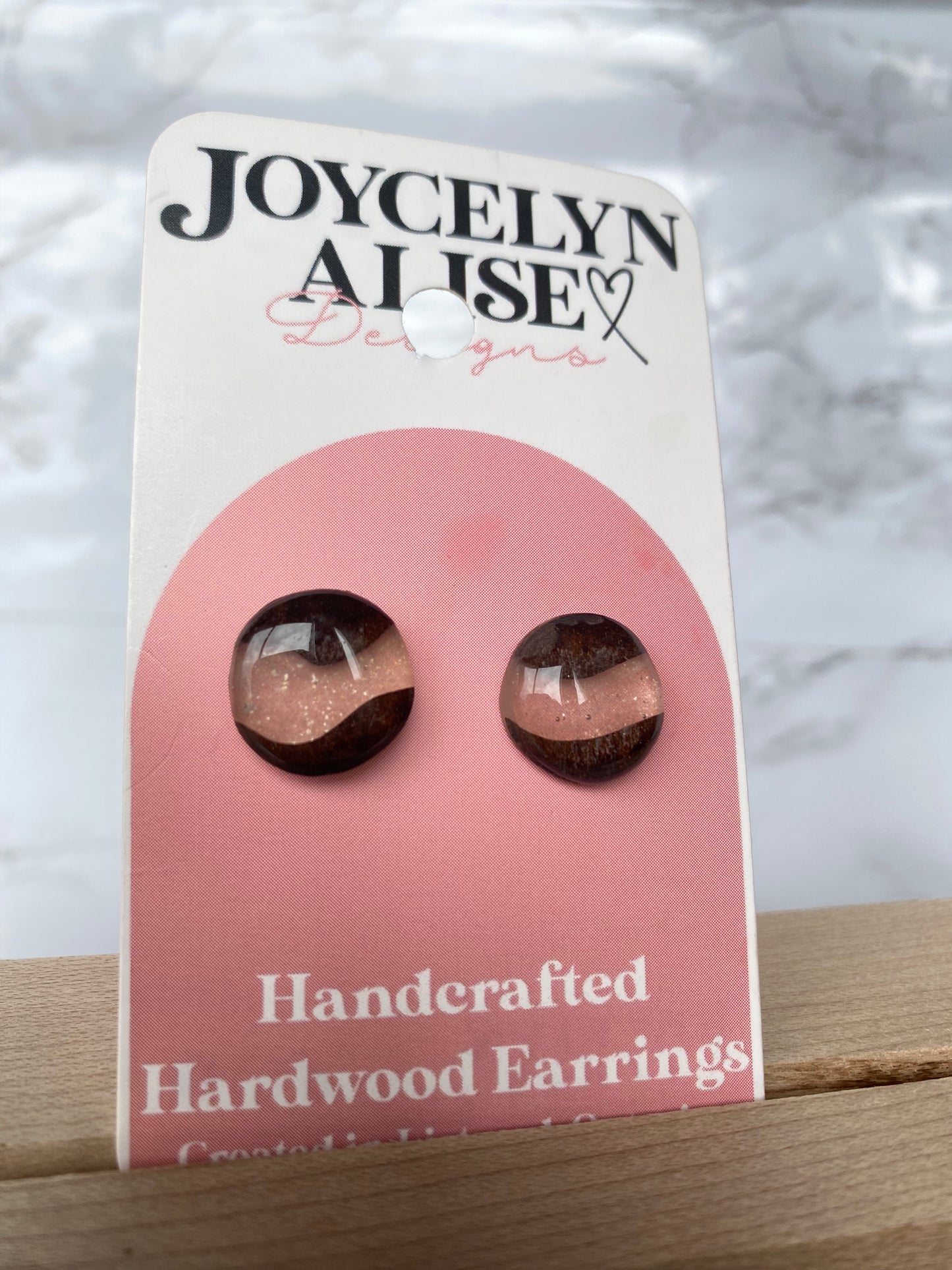 Roasted Maple + Clear Glitter OG style studs