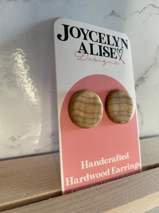 Curly Maple Wood Statement studs