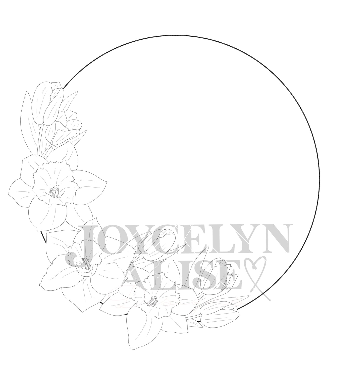 March daffodils + tulips scroll saw template