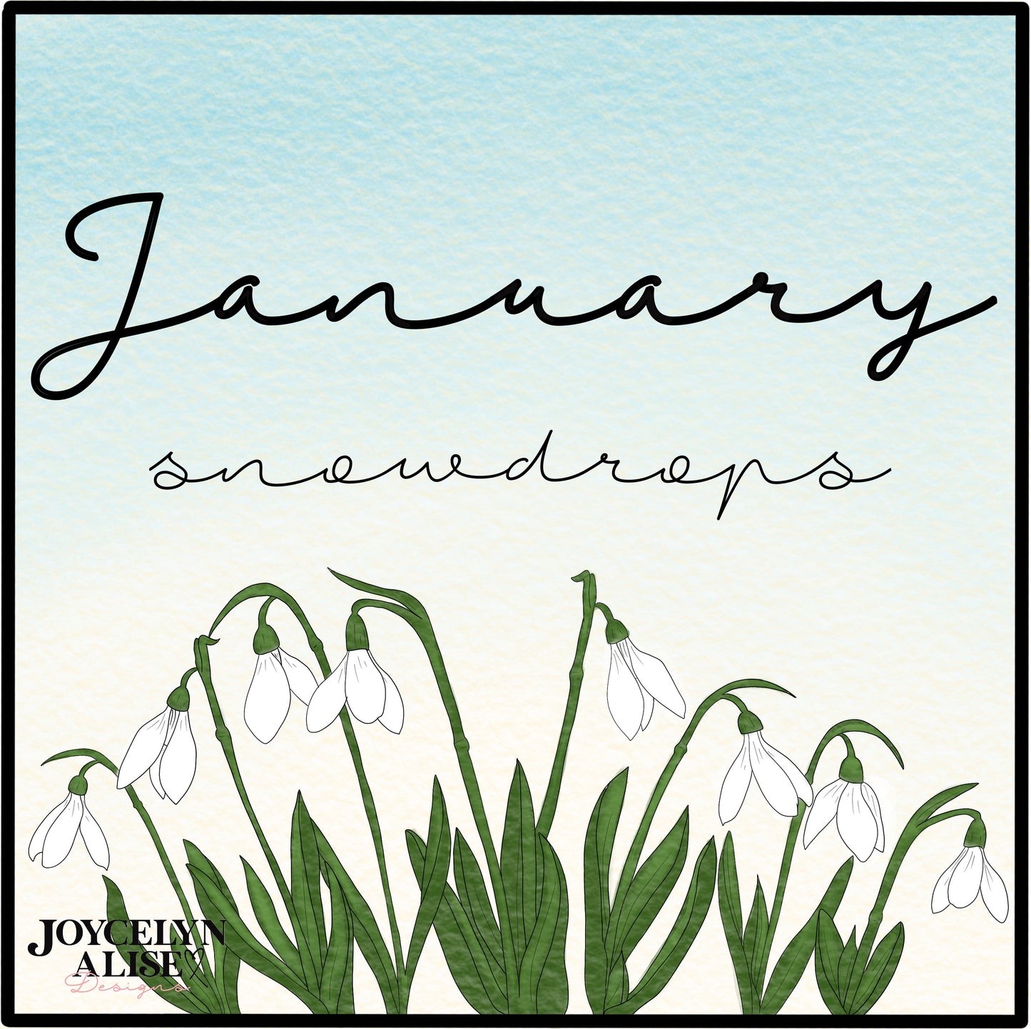 January snow drops scroll saw template