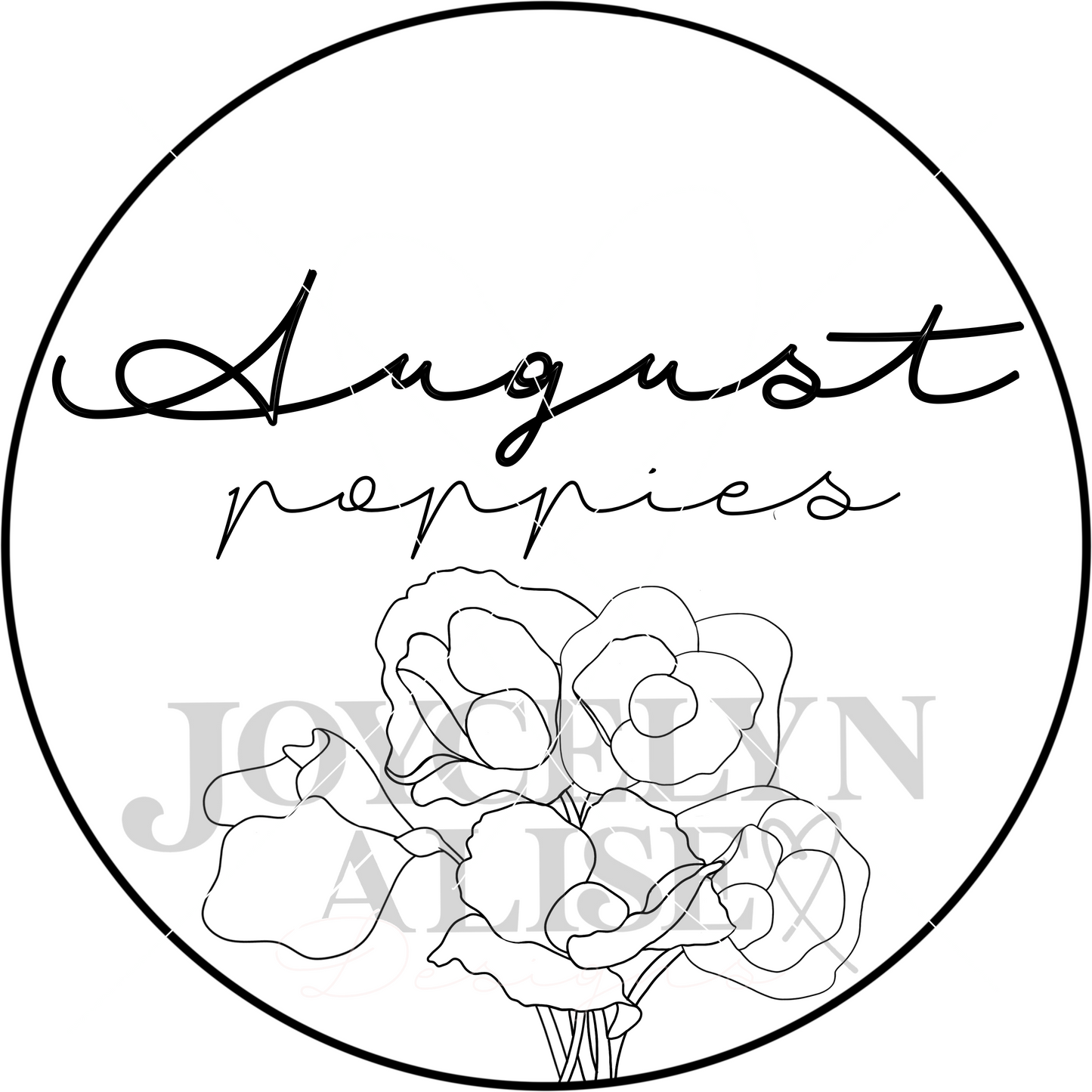 August poppies scroll saw template