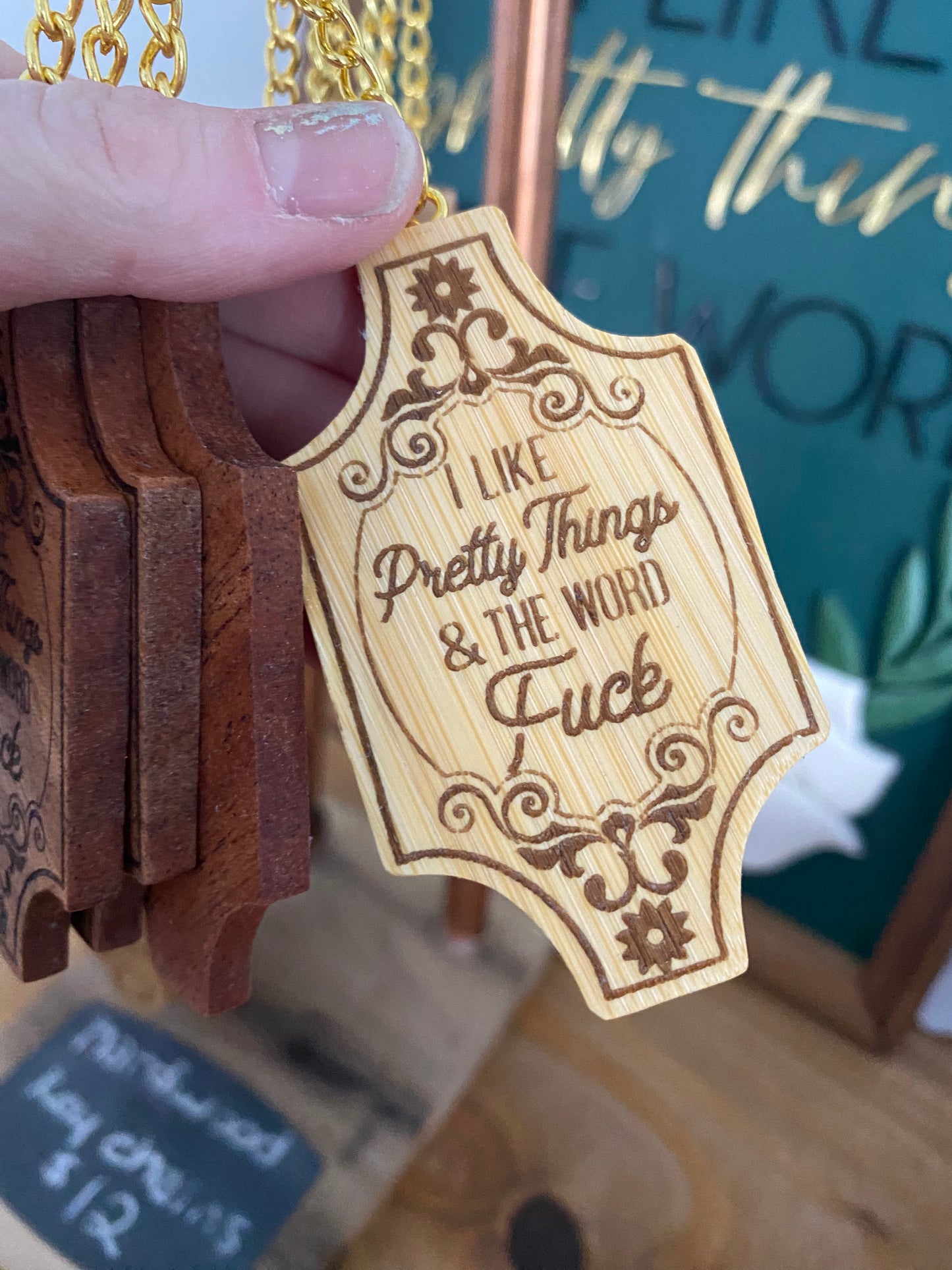 Pretty things keychains -hardwood