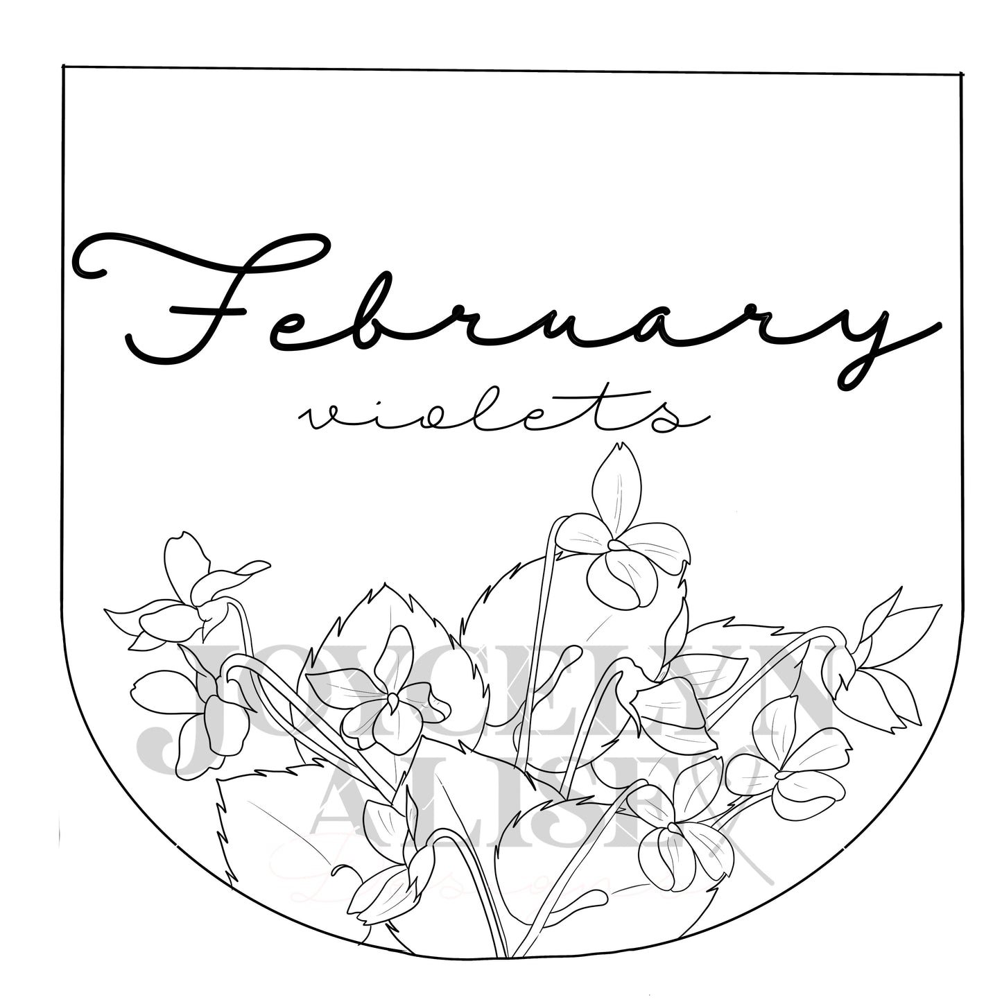 February violets scroll saw template