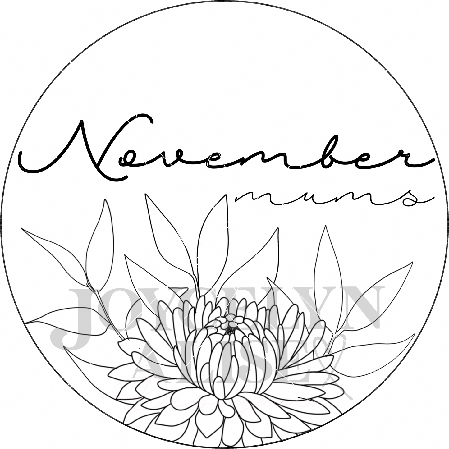 November chrysanthemum scroll saw template