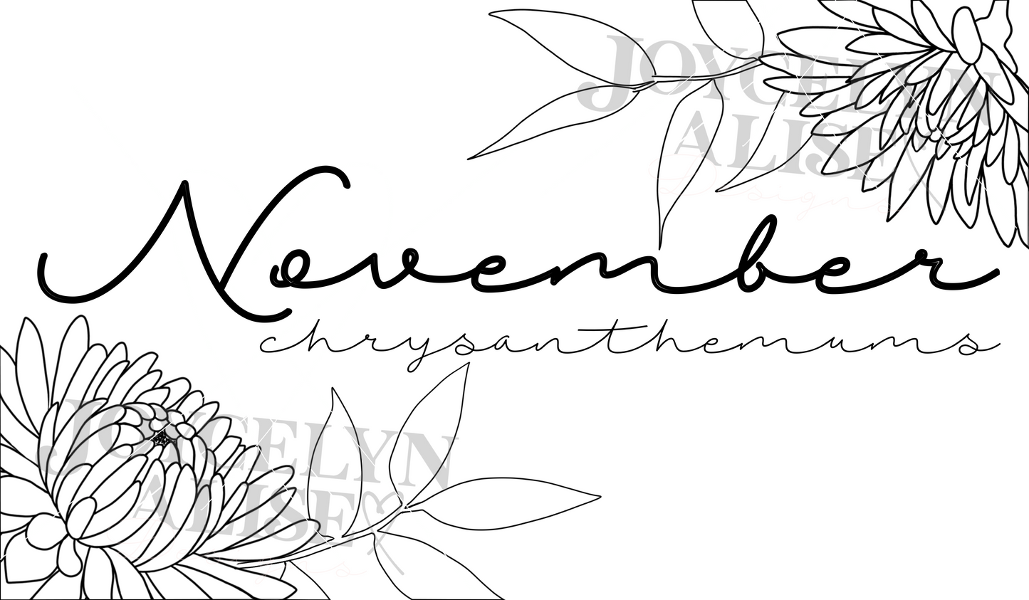 November chrysanthemums scroll saw template