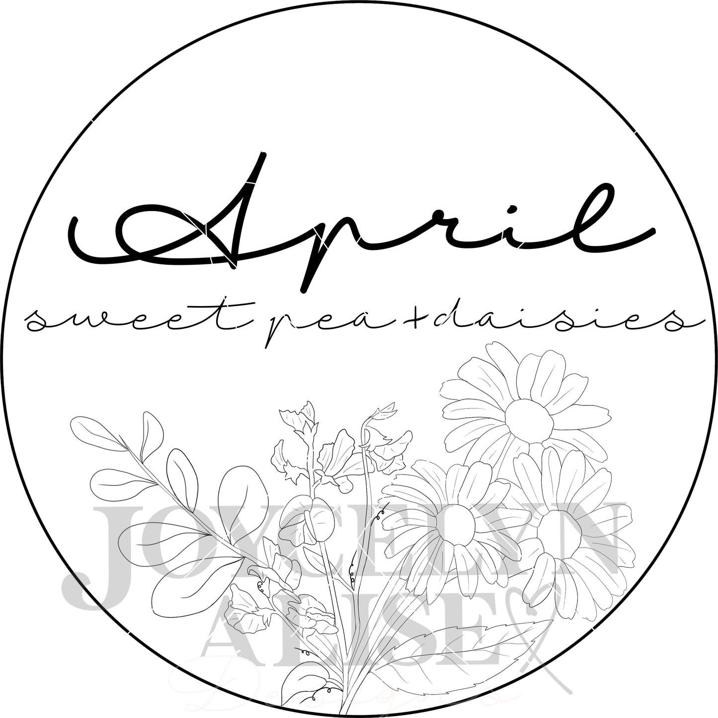 April daisies + sweet peas scroll saw template