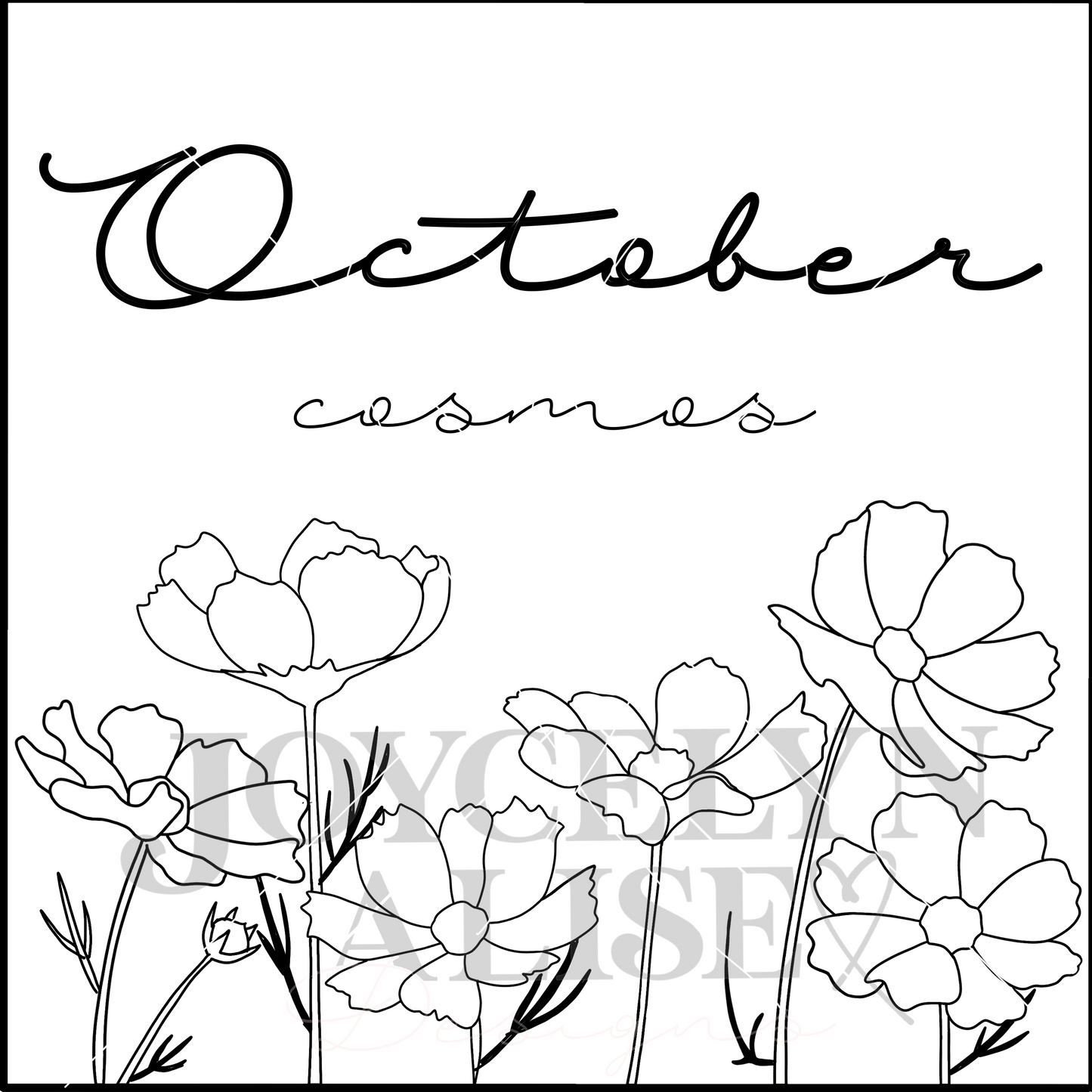 October cosmos scroll saw template