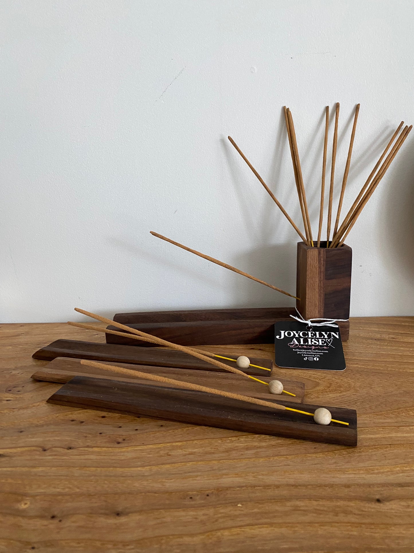 Walnut incense holder