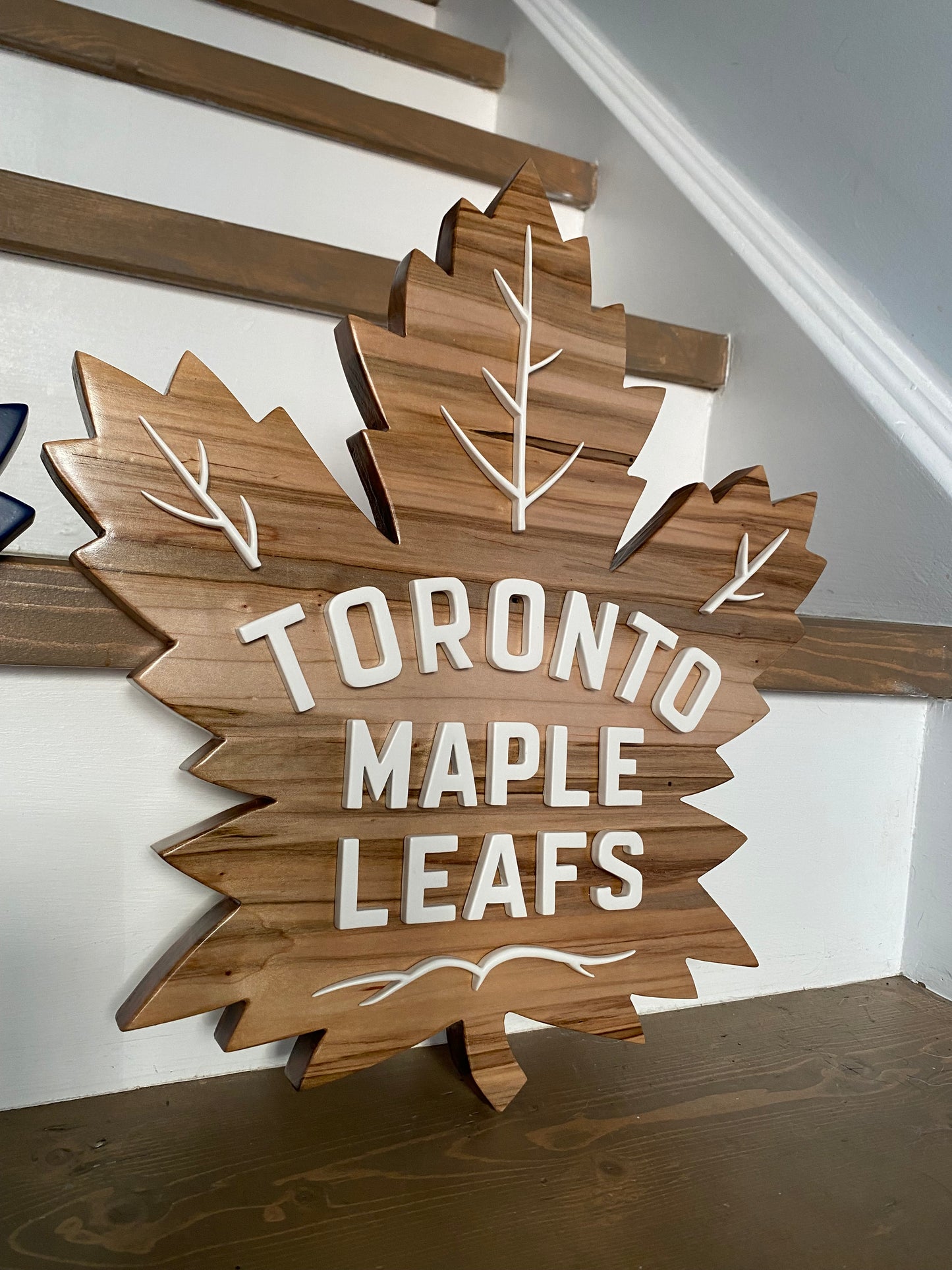 Toronto Maple Leafs Handcut logo-Ambrosia Maple & Warm White