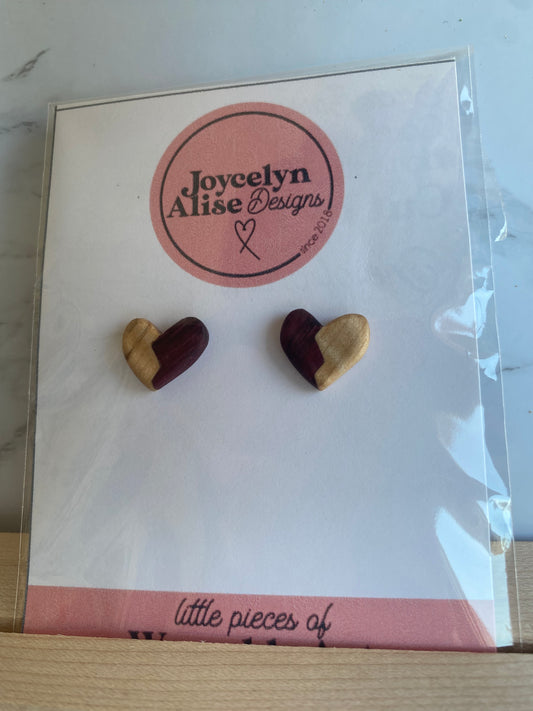 Broken Purpleheart + Maple studs