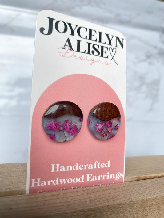 Roasted maple + Baby’s Breath statement studs