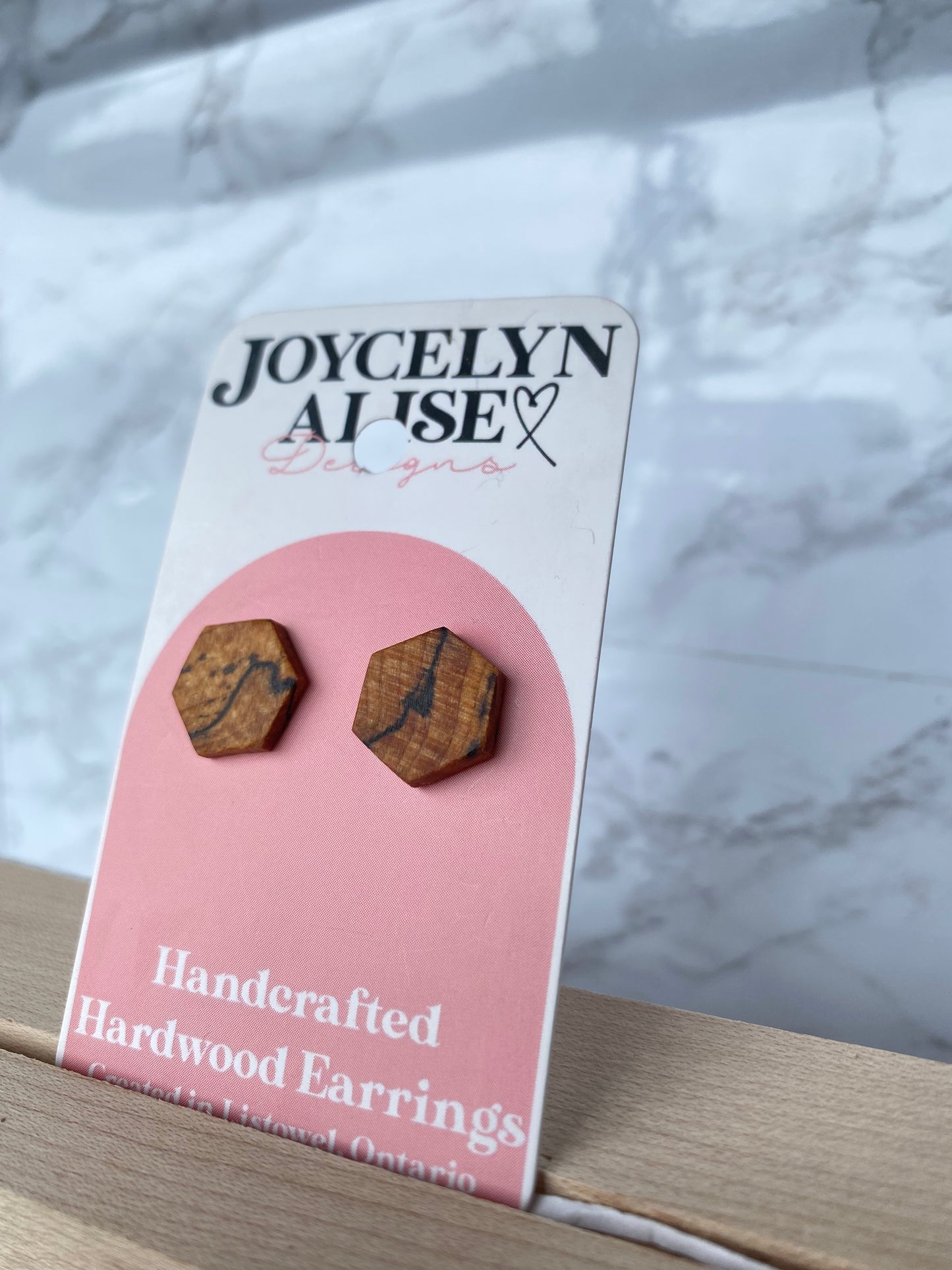 Spalted Maple hexagon style studs