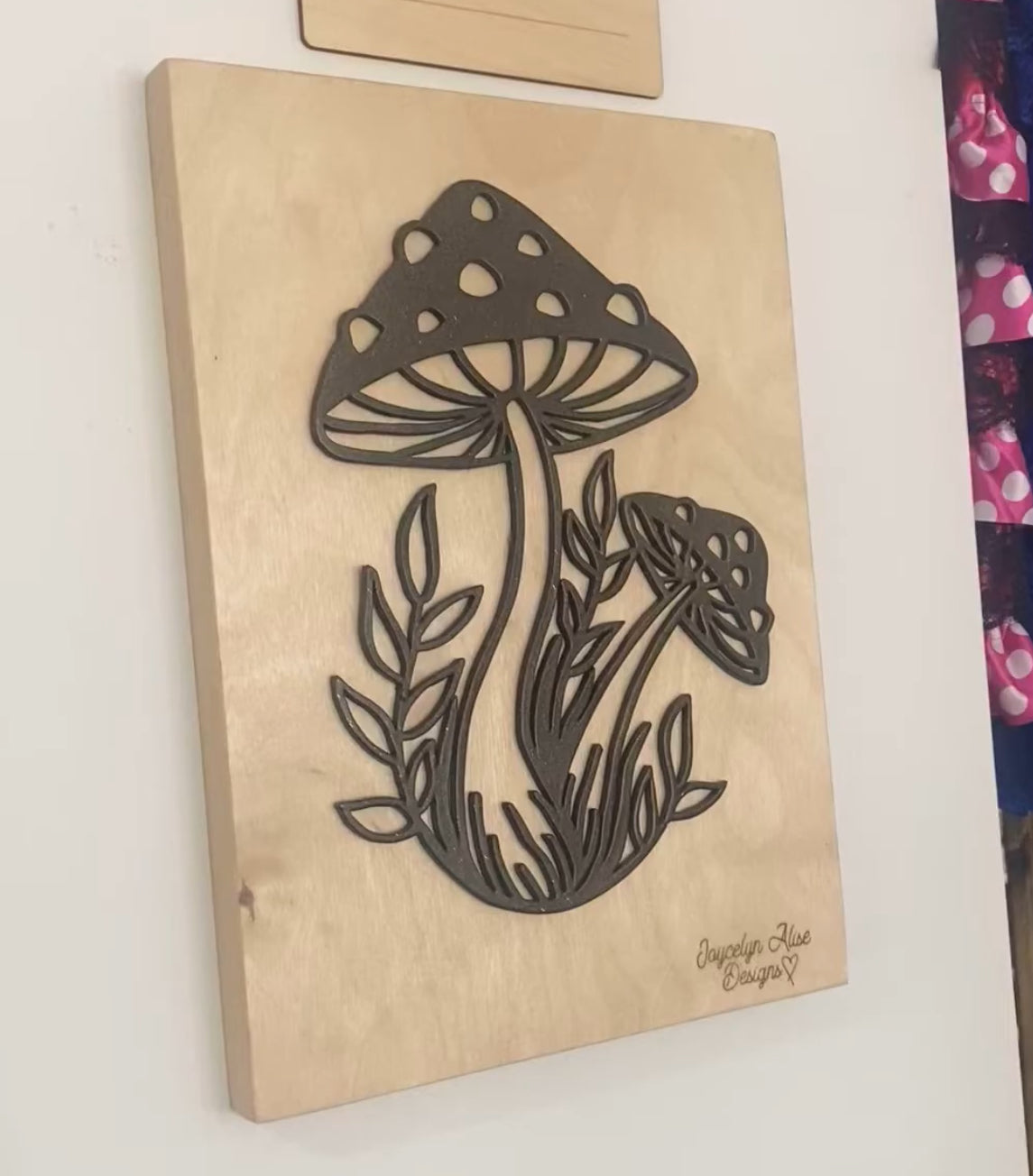 Handcut Mushrooms-wood art