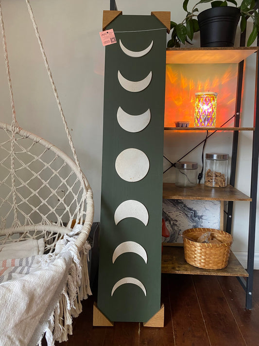 4’ moonphase-Green & Ash Wood