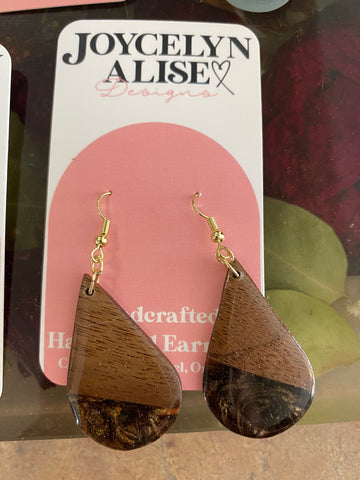 Black walnut + epoxy earrings