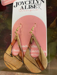 Spalted beech sunburst epoxy earrings