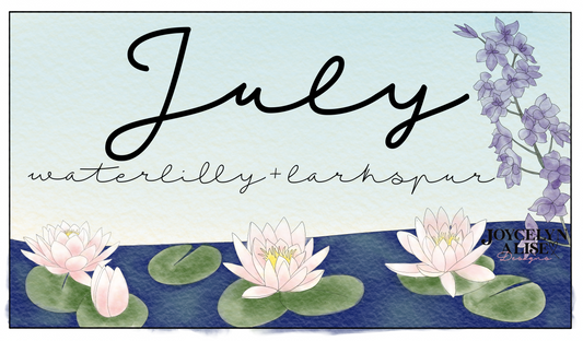 July water lily + larkspur scroll saw template