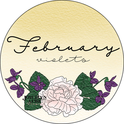 February violets + peony scroll saw template