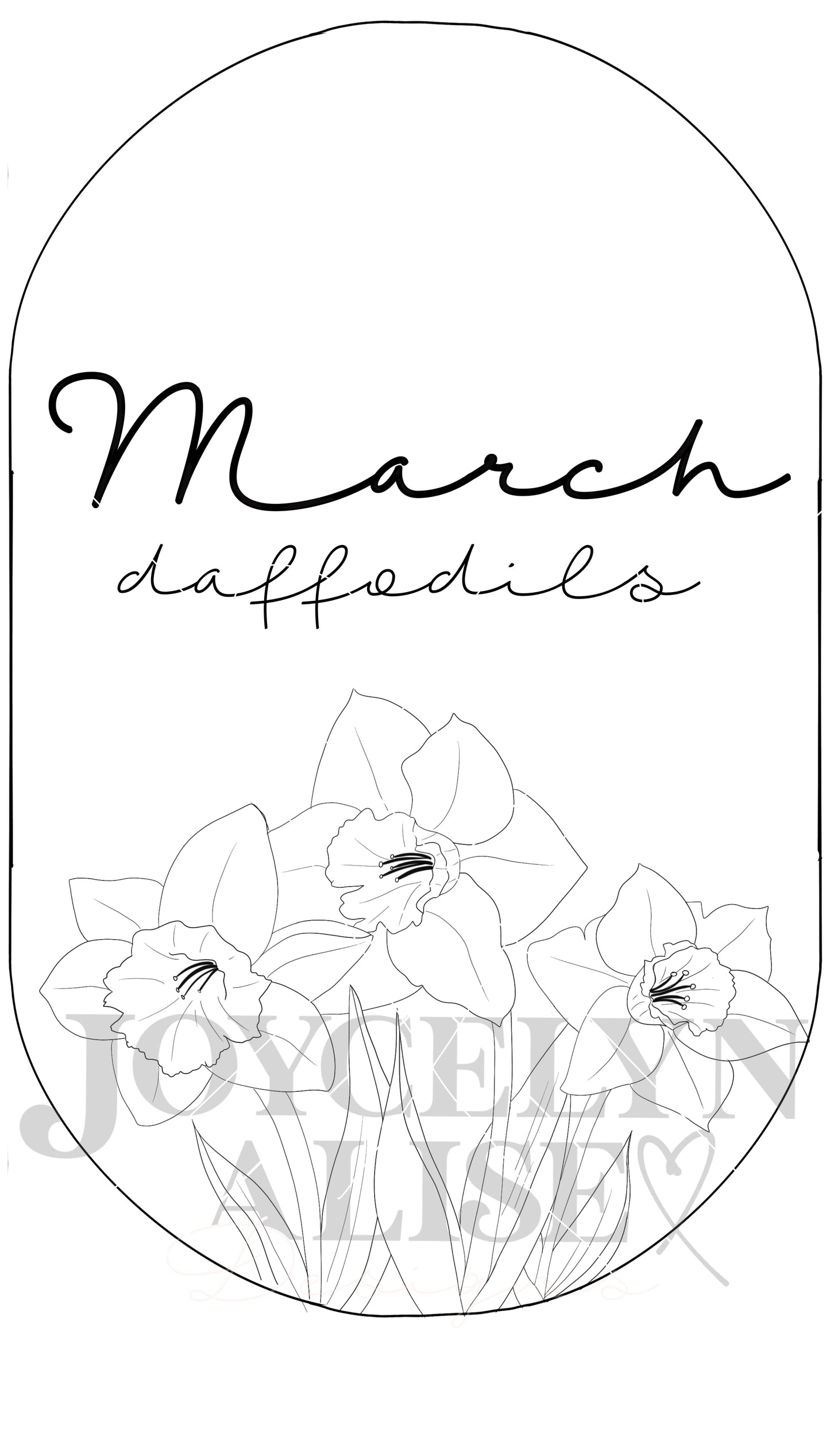 March daffodils scroll saw template