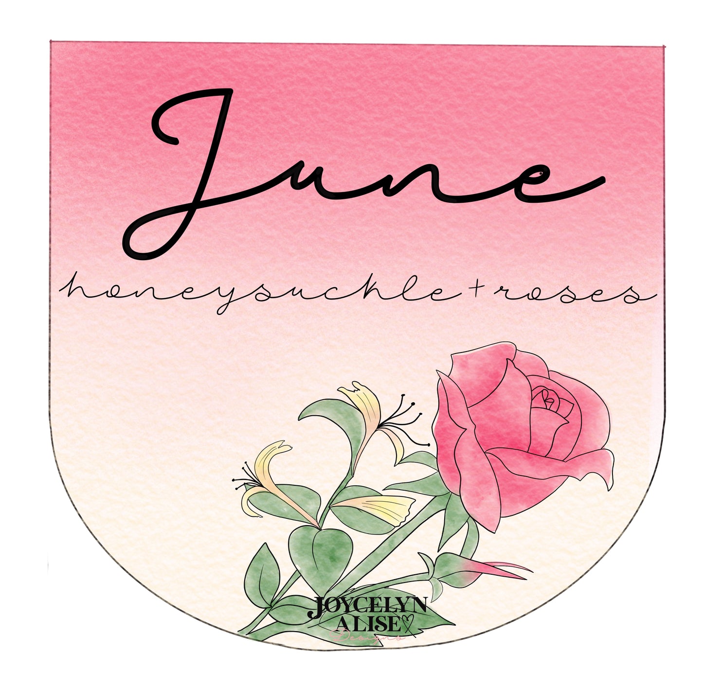 June rose + honeysuckle scroll saw template