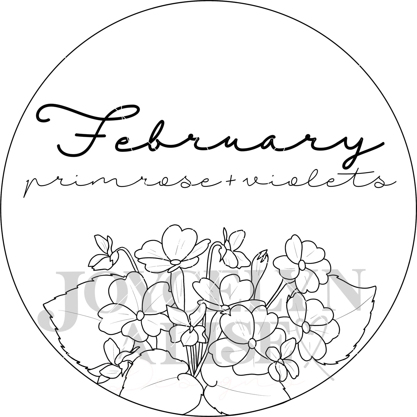 February violets + primrose scroll saw template