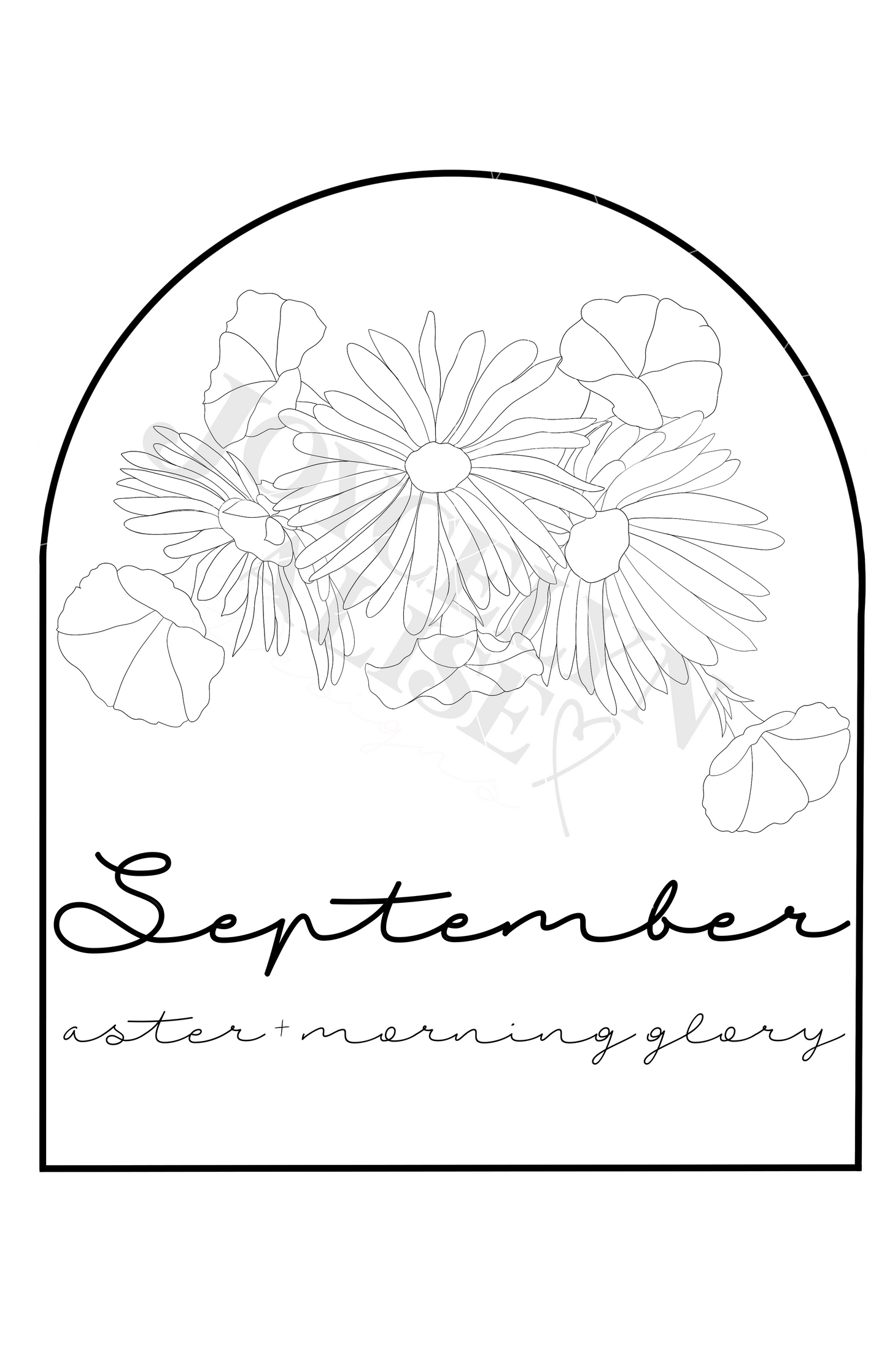 September asters + morning glory scroll saw template